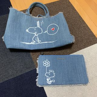 【超美品】Samantha Thavasa スヌーピー デニム トートバッグ 大