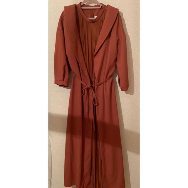 Ameri vintage FRONT PLEATS LONG DRESS