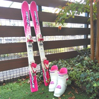 ジュニア用スキー板100cm☆スキーブーツ19-20cm☆セット(板)