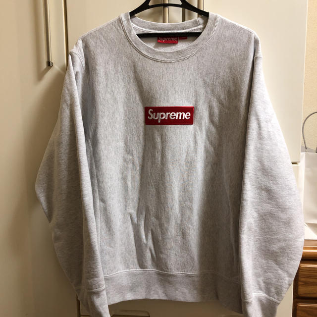 Supreme シュプリーム クルーネック BOX LOGO ロゴ グレー M