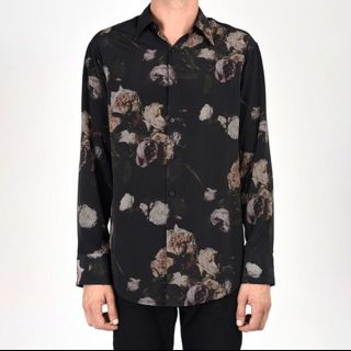 ラッドミュージシャン(LAD MUSICIAN)のLAD MUSICIAN 17SS 花柄 スタンダードシャツ 46 BLACK (シャツ)