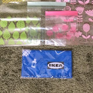 イケア(IKEA)のIKEA 非売品手ぬぐい 青 チャック袋のオマケ付き(タオル/バス用品)