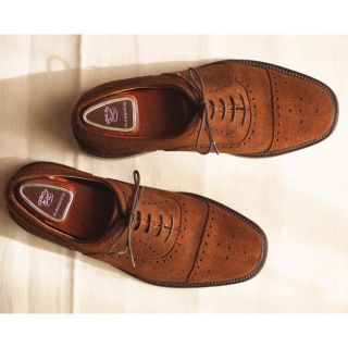 トリッカーズ(Trickers)の【美品】英国 LOTUS 内羽根 スエード レザーシューズ 7 革靴(ドレス/ビジネス)