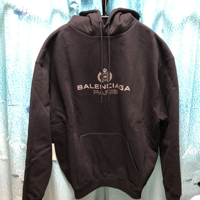 新品本物 Balenciaga - スウェットパーカー クレストロゴプリント