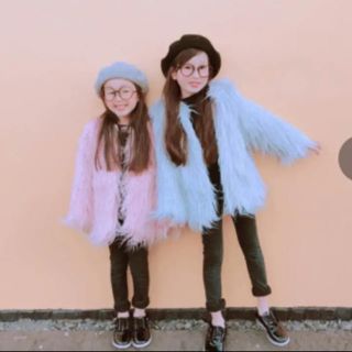 ザラキッズ(ZARA KIDS)の女の子ファーコートピンク110cm(コート)