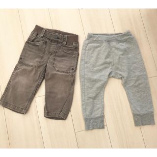 ベビーギャップ(babyGAP)のbaby Gapブラウンデニム グレーストレッチパンツ キッズサイズ80(パンツ)