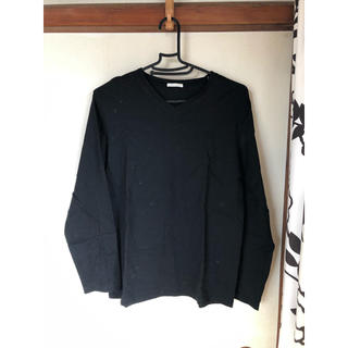 ジーユー(GU)の黒 Ｖネック Tシャツ(Tシャツ/カットソー(七分/長袖))