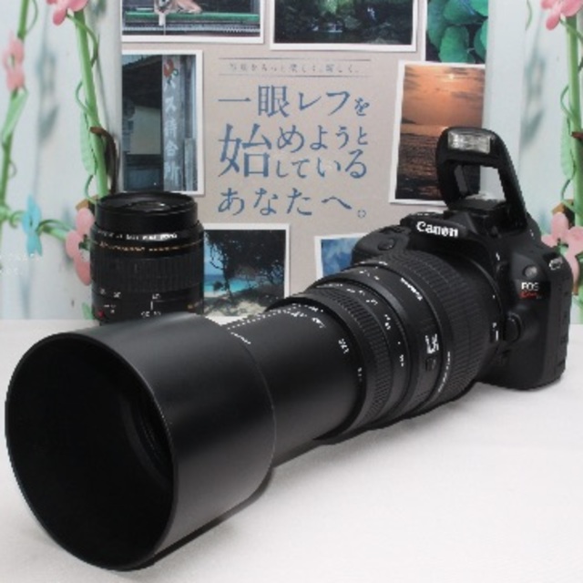 Canon(キヤノン)の❤️300mm超望遠&予備バッテリー❤️キャノン Kiss X7 ダブルレンズ スマホ/家電/カメラのカメラ(デジタル一眼)の商品写真