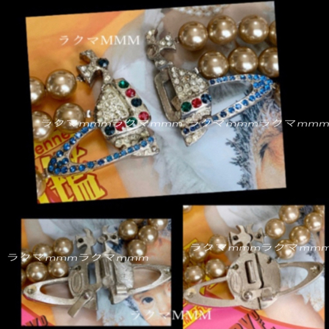 Vivienne Westwood(ヴィヴィアンウエストウッド)の《sold out》マルチカラー　3連パール　チョーカー レディースのアクセサリー(ネックレス)の商品写真