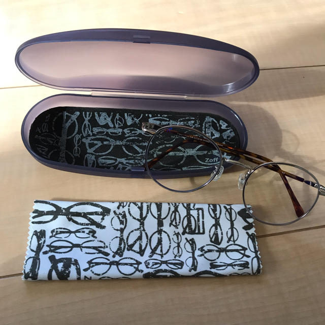 Zoff(ゾフ)のzoff PC用ブルーライトカット眼鏡 度なし メタルフレーム ボストン 美品 レディースのファッション小物(サングラス/メガネ)の商品写真