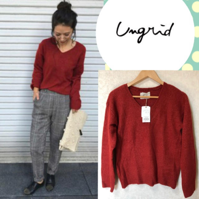 Ungrid(アングリッド)のストレッチVネックニット キャナルジーン todayful コンバース ユニクロ レディースのトップス(ニット/セーター)の商品写真