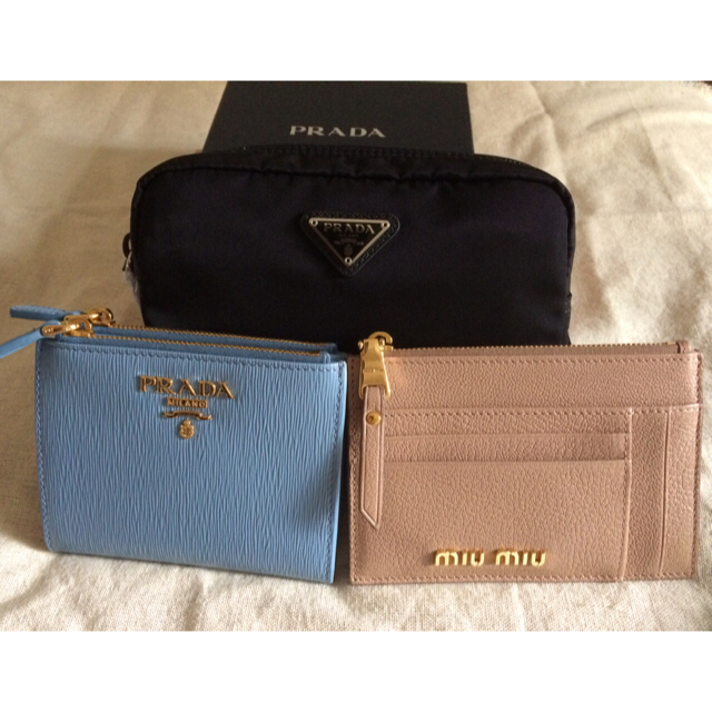 miumiu(ミュウミュウ)の【ちーとら様】miumiu  PRADA 3点おまとめ レディースのファッション小物(コインケース)の商品写真