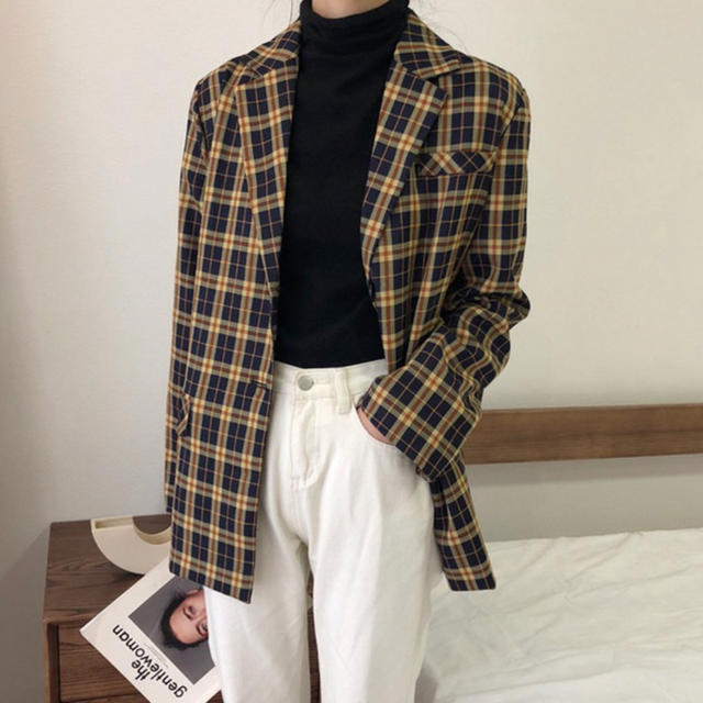 GOGOSING(ゴゴシング)の韓国ファッション♡チェック柄ジャケット♡ レディースのジャケット/アウター(テーラードジャケット)の商品写真