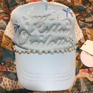 マザウェイズ(motherways)のマザウェイズ☆水色リボンレース☆キャップ(帽子)