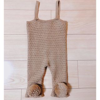 キャラメルベビー&チャイルド(Caramel baby&child )のwolf&rita baby ニットサロペット ニットロンパース6-12M (ロンパース)