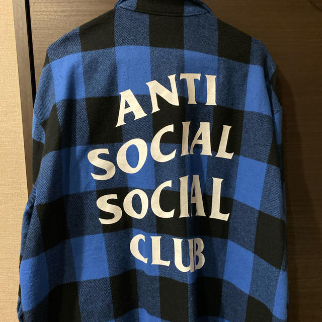 anti social social club チェックシャツ　Lサイズトップス