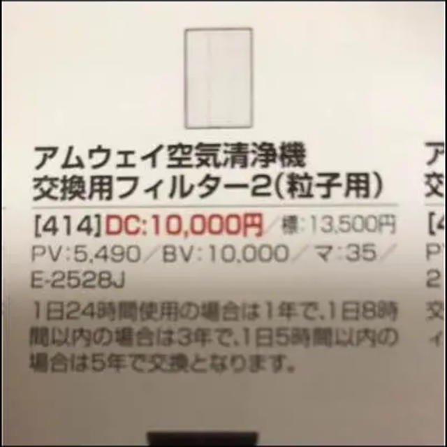 アムウェイ旧型空気清浄機フィルター 粒子用