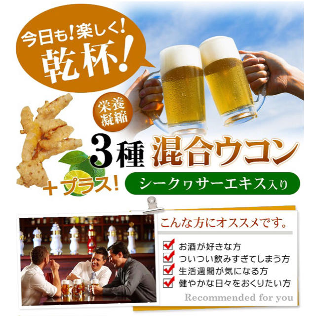 今TVで話題のノビレチン配合！ お酒好きな方にもお勧め 三種混合ウコン 3ヶ月分 食品/飲料/酒の健康食品(その他)の商品写真