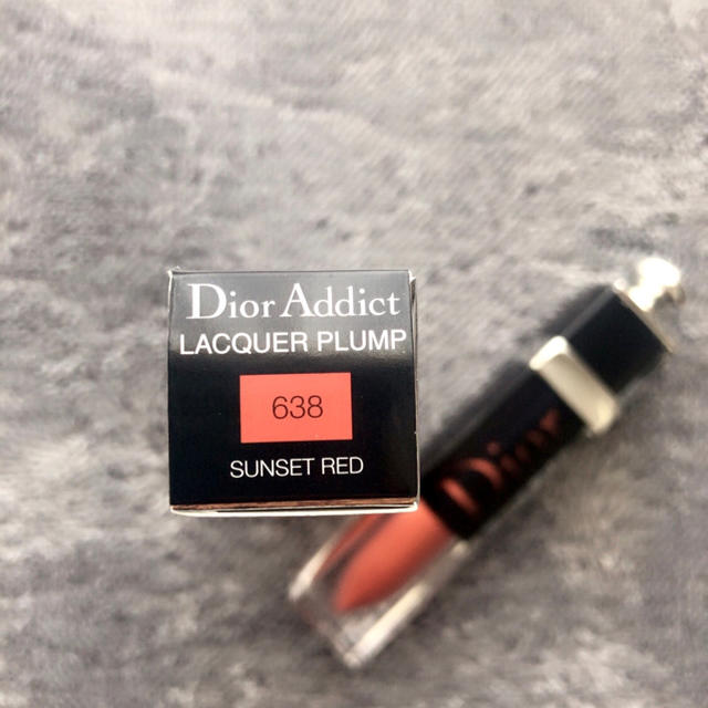 Dior(ディオール)のDIORアディクトラッカープランプ　638サンセットレッド　一度使用 コスメ/美容のベースメイク/化粧品(口紅)の商品写真