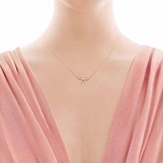 TIFFANY ボウ　ペンダント　リボン　ネックレス  18K ピンクゴールド