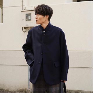 サンシー(SUNSEA)のURU WOOL OVER JACKET Navy サイズ1(テーラードジャケット)