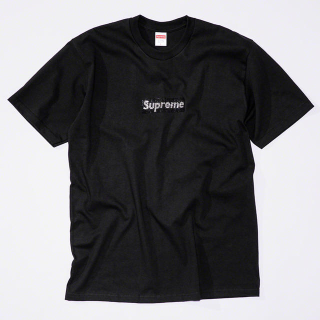 Supreme Swarovski Box Logo Tee 黒 S 25th