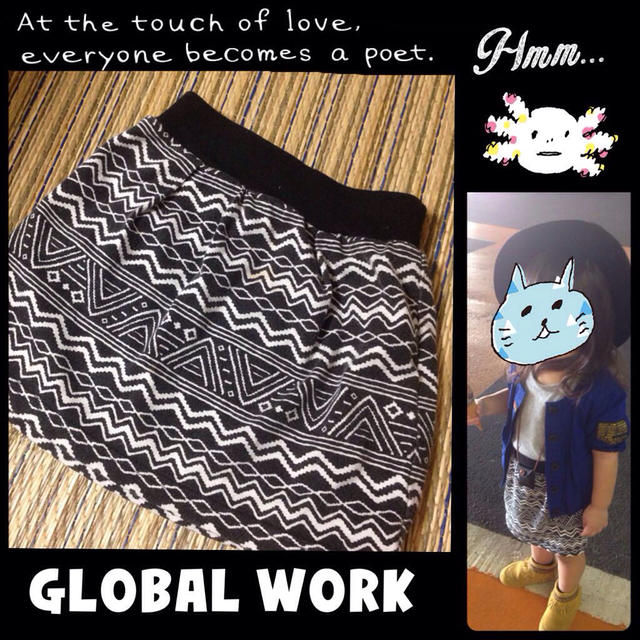 GLOBAL WORK(グローバルワーク)の幾何学柄ミニスカート♡ キッズ/ベビー/マタニティのキッズ服女の子用(90cm~)(スカート)の商品写真