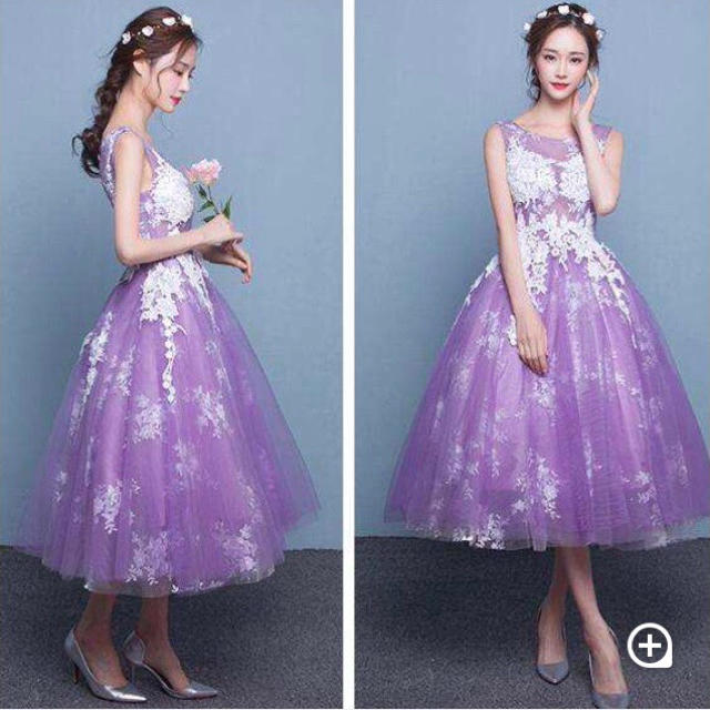 チュールドレス レディースのフォーマル/ドレス(ミディアムドレス)の商品写真