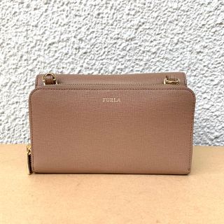 フルラ(Furla)のフルラ大人気ベージュ正規品ラウンドファスナー長財布ショルダー(ショルダーバッグ)