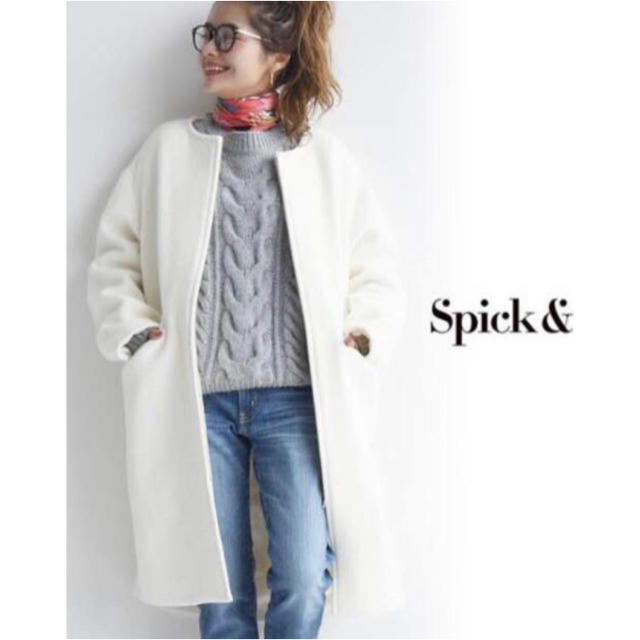 Ｓｐｉｃｋ　＆　Ｓｐａｎ フロントZIPコート2◆ ホワイト/38