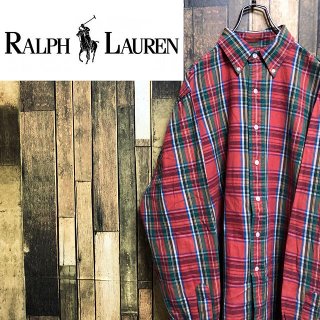 Ralph Lauren(ラルフローレン)の【激レア】ラルフローレン☆ワンポイント刺繍ロゴレトロチェックシャツ 90s メンズのトップス(シャツ)の商品写真