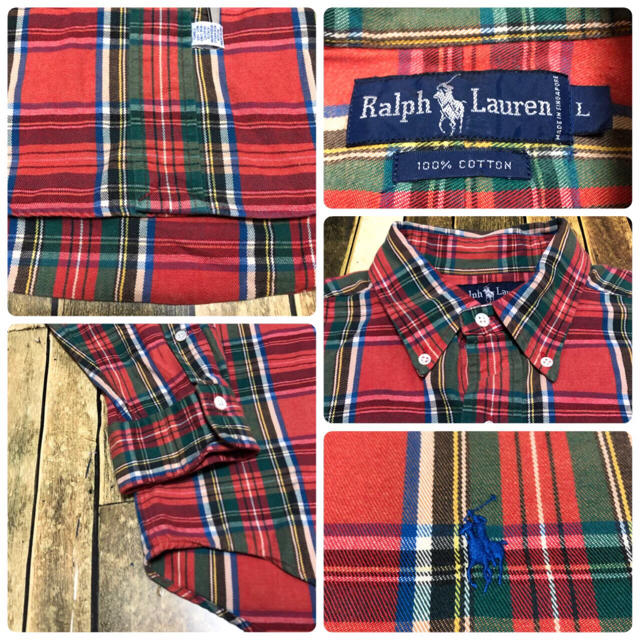 Ralph Lauren(ラルフローレン)の【激レア】ラルフローレン☆ワンポイント刺繍ロゴレトロチェックシャツ 90s メンズのトップス(シャツ)の商品写真