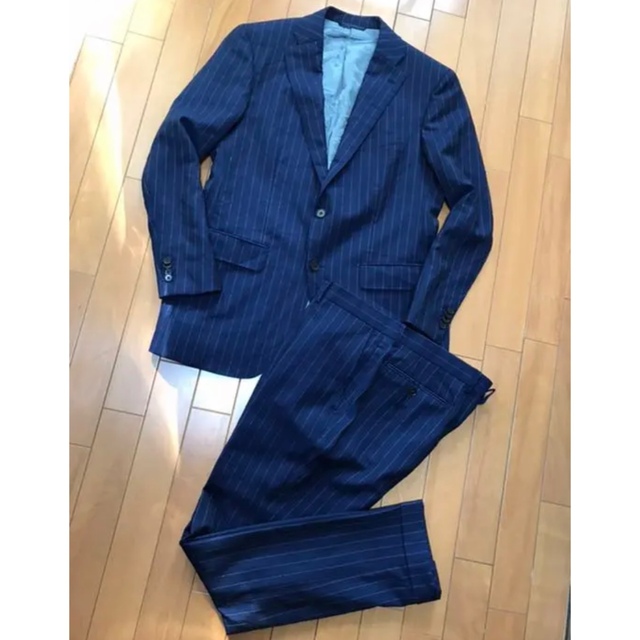 スーツカンパニー シングルスーツ 175cm-4Drop ネイビー 紺 縦縞 | フリマアプリ ラクマ