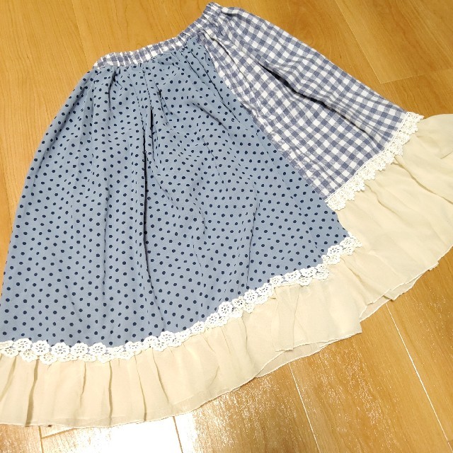 Favorite(フェイバリット)の☆最終値下げ☆favorite 異素材切り替えスカート レディースのスカート(ひざ丈スカート)の商品写真