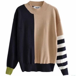 ザラ(ZARA)のタイムセール 新品 アシンメトリー ボーダー ニット モード系(ニット/セーター)