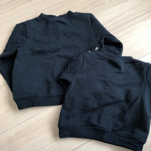 お揃い　黒トレーナー キッズ/ベビー/マタニティのキッズ服男の子用(90cm~)(Tシャツ/カットソー)の商品写真