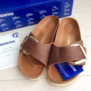 ビルケンシュトック(BIRKENSTOCK)の新品 ビルケンシュトック マドリッド ビッグバックル 39 25cm コニャック(サンダル)