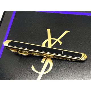 サンローラン(Saint Laurent)のイブサンローラン　ブラック YSL　斜め　ネクタイピン　タイピン タイバー(ネクタイピン)