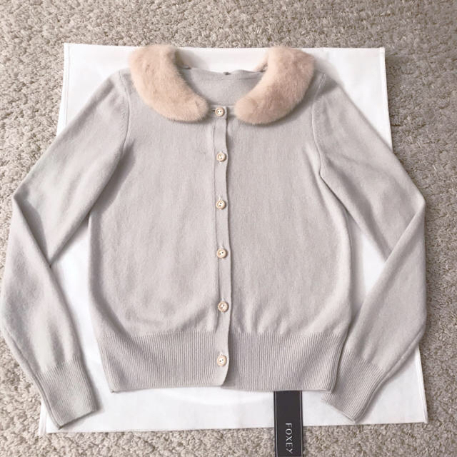 完売FOXEY BOUTIQUE フォクシー バニララップ ミンク襟 カーデ | www