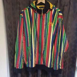 クージー(COOGI)のCOOGI クージー パーカー ストライプ 柄 カラフル 古着(パーカー)