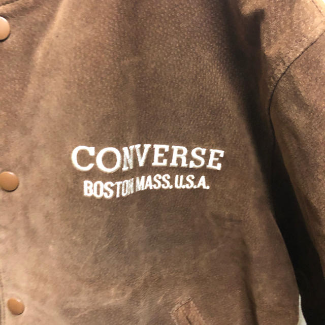 CONVERSE(コンバース)の良品 90s converse コンバース ビッグロゴ レザー スタジャン XL メンズのジャケット/アウター(スタジャン)の商品写真