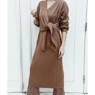 ティティベイト(titivate)のtitivate brown knit dress (ロングワンピース/マキシワンピース)