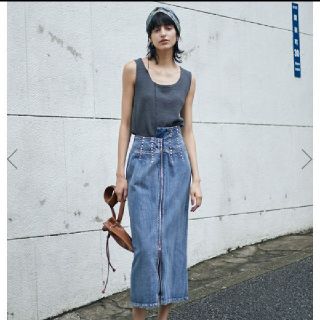 アメリヴィンテージ(Ameri VINTAGE)のAmeriVINTAGE  STUDS LINE DENIM SKIRT(ロングスカート)