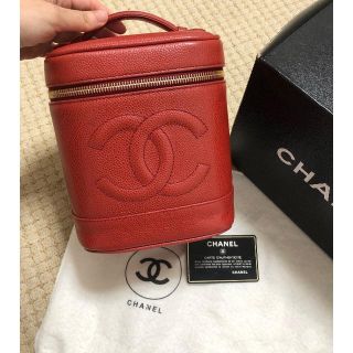 CHANEL - シャネル キャビア レッド バニティ ポーチ バッグの通販 by ...