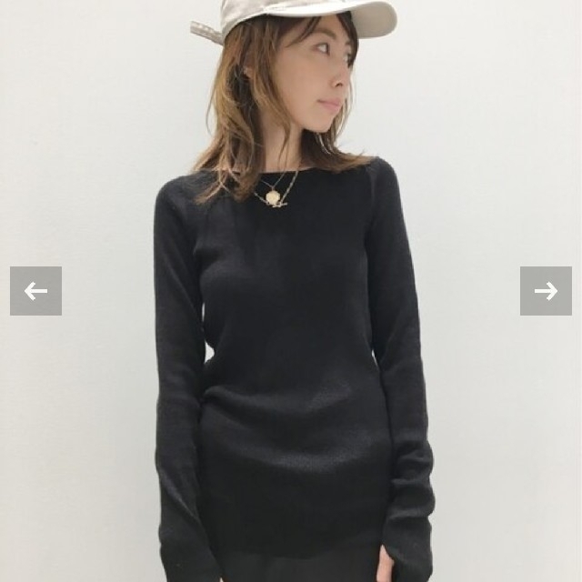 L'Appartement
ボートネック Rib Knit/ブラックレディース