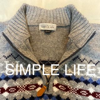 シンプルライフ(SIMPLE LIFE)のSIMPLE LIFE 長袖 ハーフジップアップ ニット セーター LLサイズ(ニット/セーター)