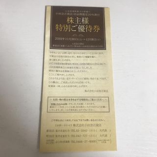 小田急電鉄株主特別優待券　小田急百貨店　お品物限定20%割引券　 (ショッピング)