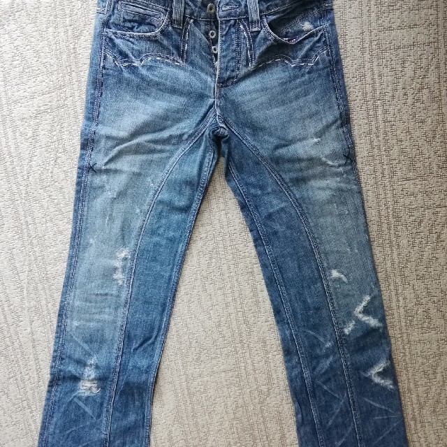 ANTIK DENIM(アンティークデニム)の⚡売切御免！【希少新品】 アンティックデニム ダメージ加工ブルーデニム M美刺繍 メンズのパンツ(デニム/ジーンズ)の商品写真