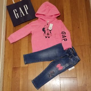 ベビーギャップ(babyGAP)の90 パーカー&デニムパンツ　レギパン　ディズニーコレクション(パンツ/スパッツ)