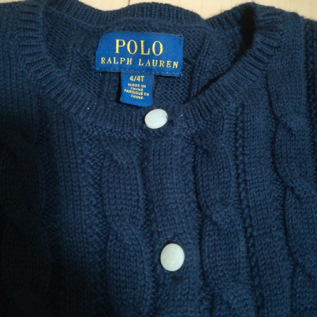 POLO RALPH LAUREN(ポロラルフローレン)の美品　ラルフローレン　ペプラムカーディガン　4T キッズ/ベビー/マタニティのキッズ服女の子用(90cm~)(カーディガン)の商品写真